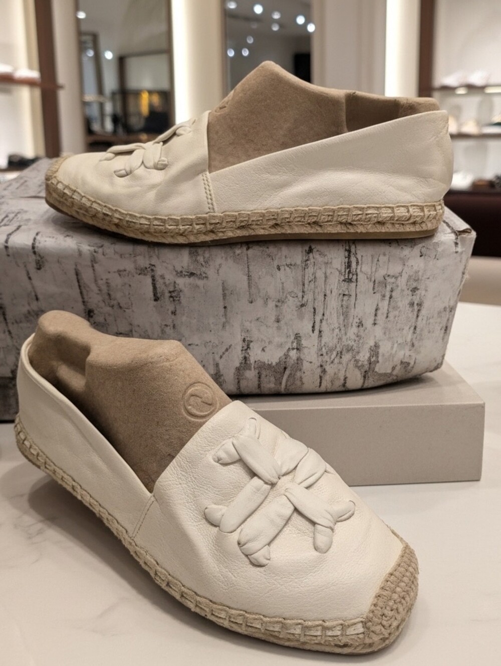 Tory Burch Woven Double  T Aline Espadrilles Women's Sz 7.5 M $278